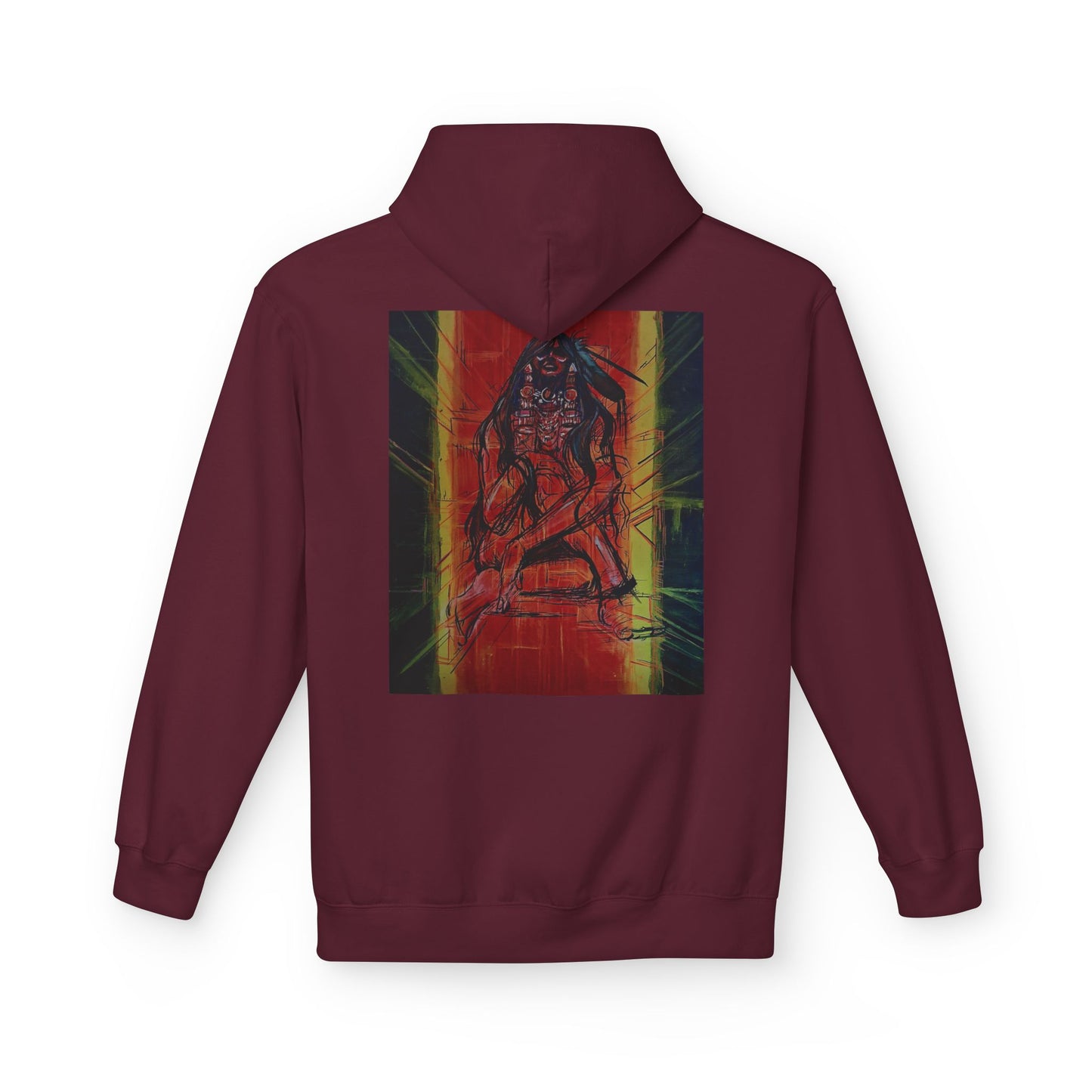 Sound of Silence #2 Native Hooded Sweatshirt, Unisex Fleece Pullover, Cozy Graphic Hoodie, Casual Streetwear, Gift for Art Lovers