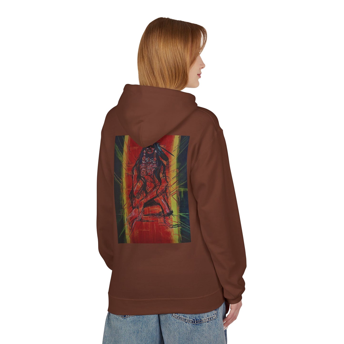 Sound of Silence #2 Native Hooded Sweatshirt, Unisex Fleece Pullover, Cozy Graphic Hoodie, Casual Streetwear, Gift for Art Lovers