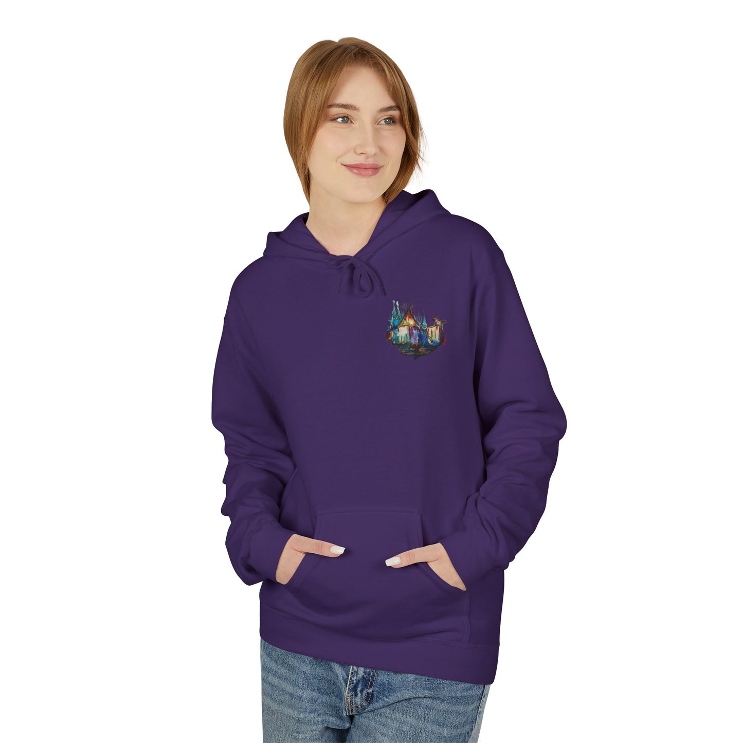 Sound of Silence #1 Native Hooded Sweatshirt, Unisex Fleece Pullover, Cozy Graphic Hoodie, Casual Streetwear, Gift for Art Lovers