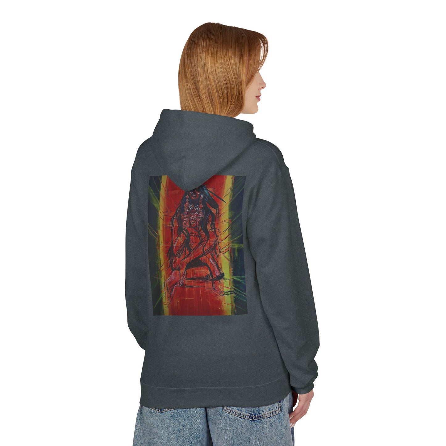 Sound of Silence #2 Native Hooded Sweatshirt, Unisex Fleece Pullover, Cozy Graphic Hoodie, Casual Streetwear, Gift for Art Lovers