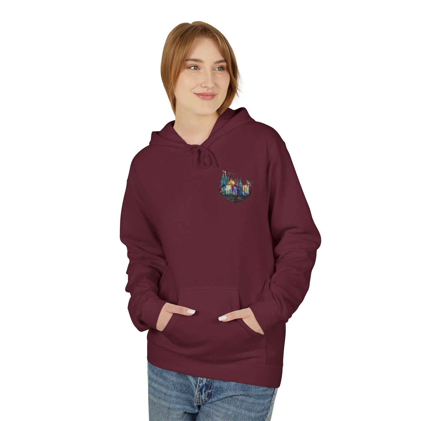 Sound of Silence #1 Native Hooded Sweatshirt, Unisex Fleece Pullover, Cozy Graphic Hoodie, Casual Streetwear, Gift for Art Lovers