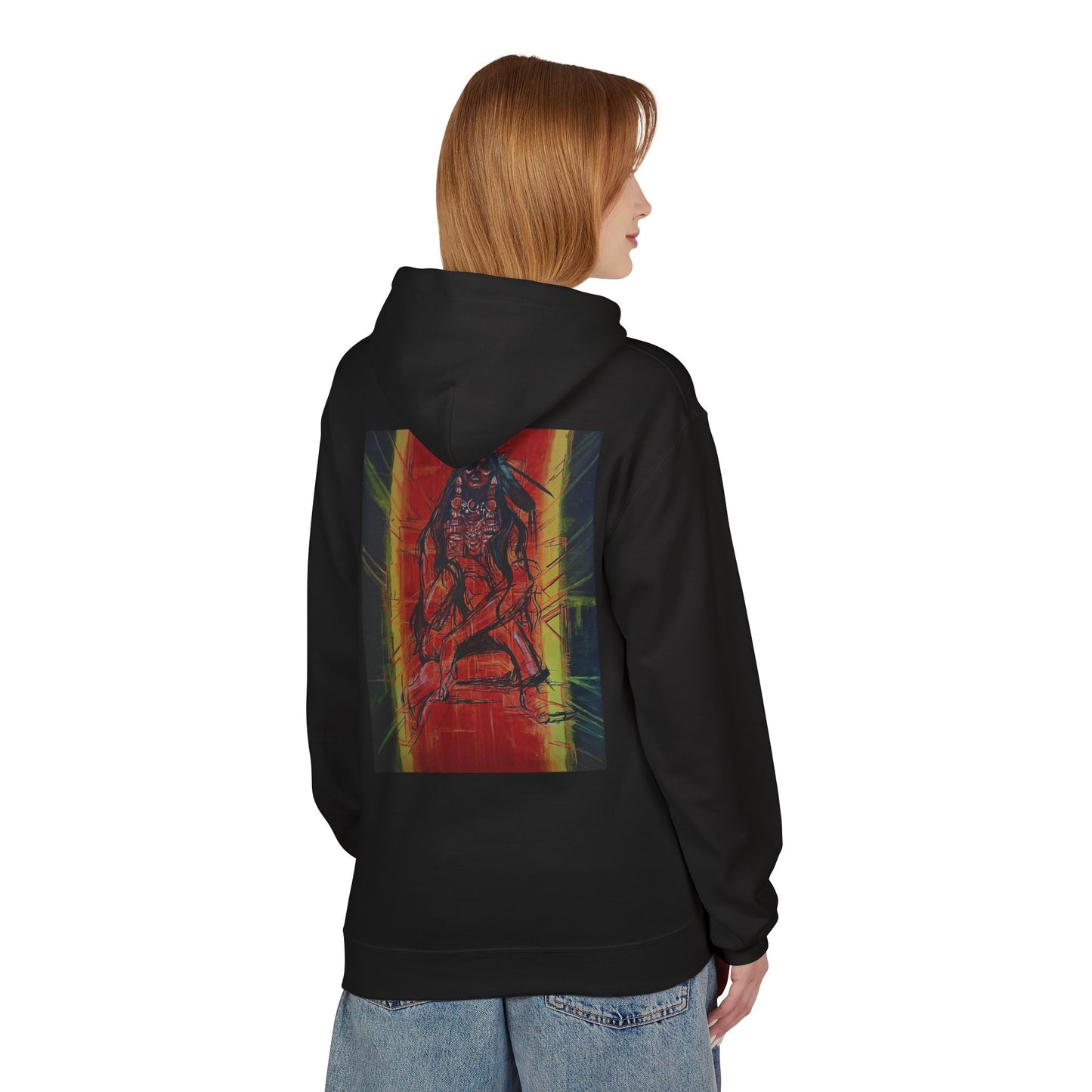 Sound of Silence #2 Native Hooded Sweatshirt, Unisex Fleece Pullover, Cozy Graphic Hoodie, Casual Streetwear, Gift for Art Lovers