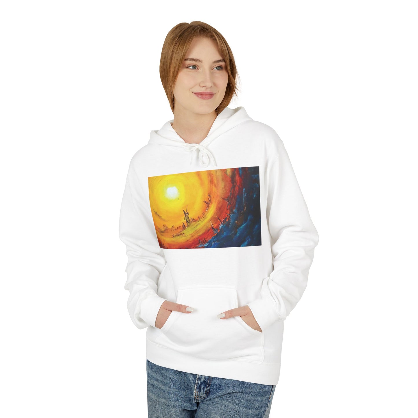 Big Lodge Native Hooded Sweatshirt, Unisex Fleece Pullover, Cozy Graphic Hoodie, Casual Streetwear, Gift for Art Lovers