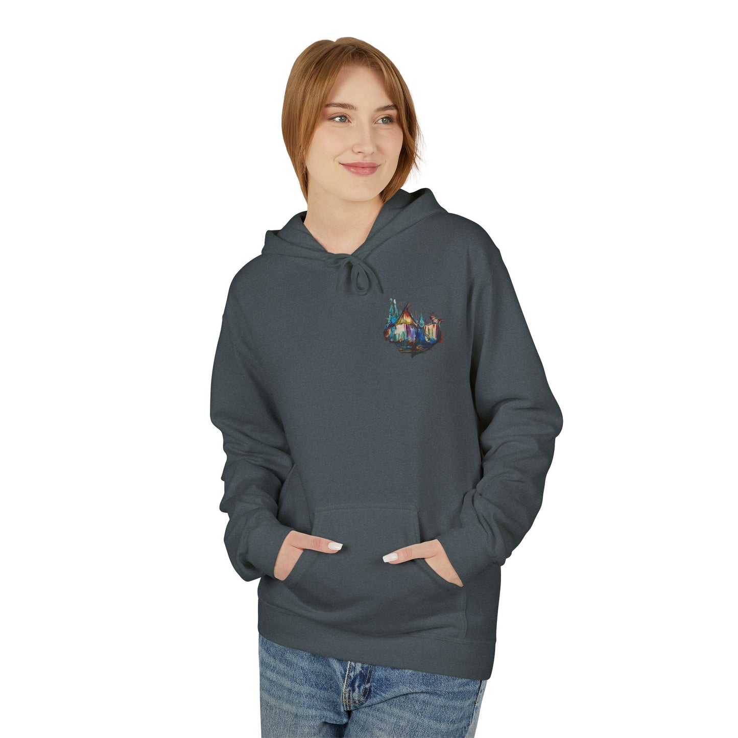 Sound of Silence #1 Native Hooded Sweatshirt, Unisex Fleece Pullover, Cozy Graphic Hoodie, Casual Streetwear, Gift for Art Lovers