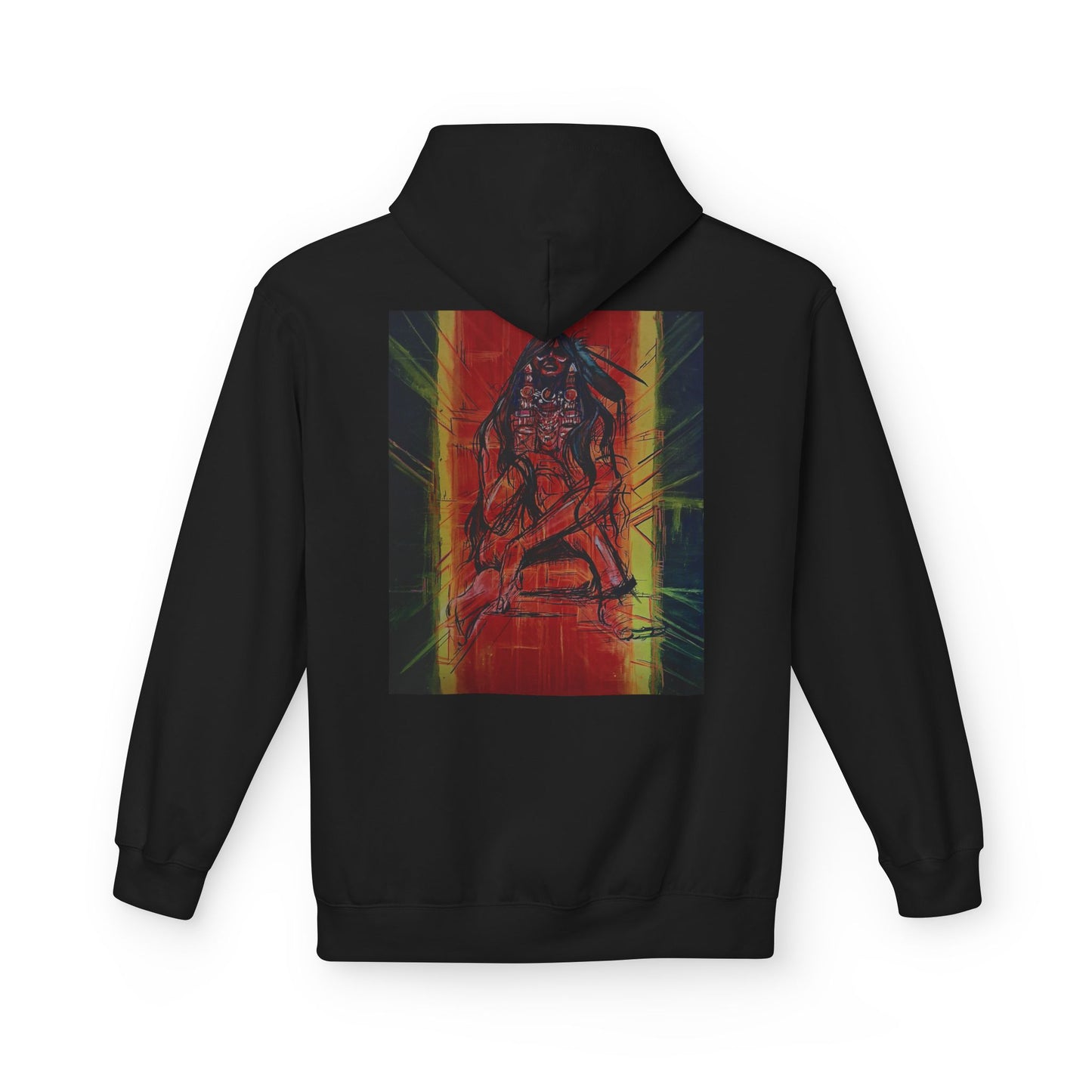 Sound of Silence #2 Native Hooded Sweatshirt, Unisex Fleece Pullover, Cozy Graphic Hoodie, Casual Streetwear, Gift for Art Lovers