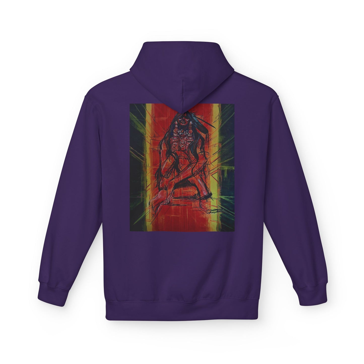Sound of Silence #2 Native Hooded Sweatshirt, Unisex Fleece Pullover, Cozy Graphic Hoodie, Casual Streetwear, Gift for Art Lovers