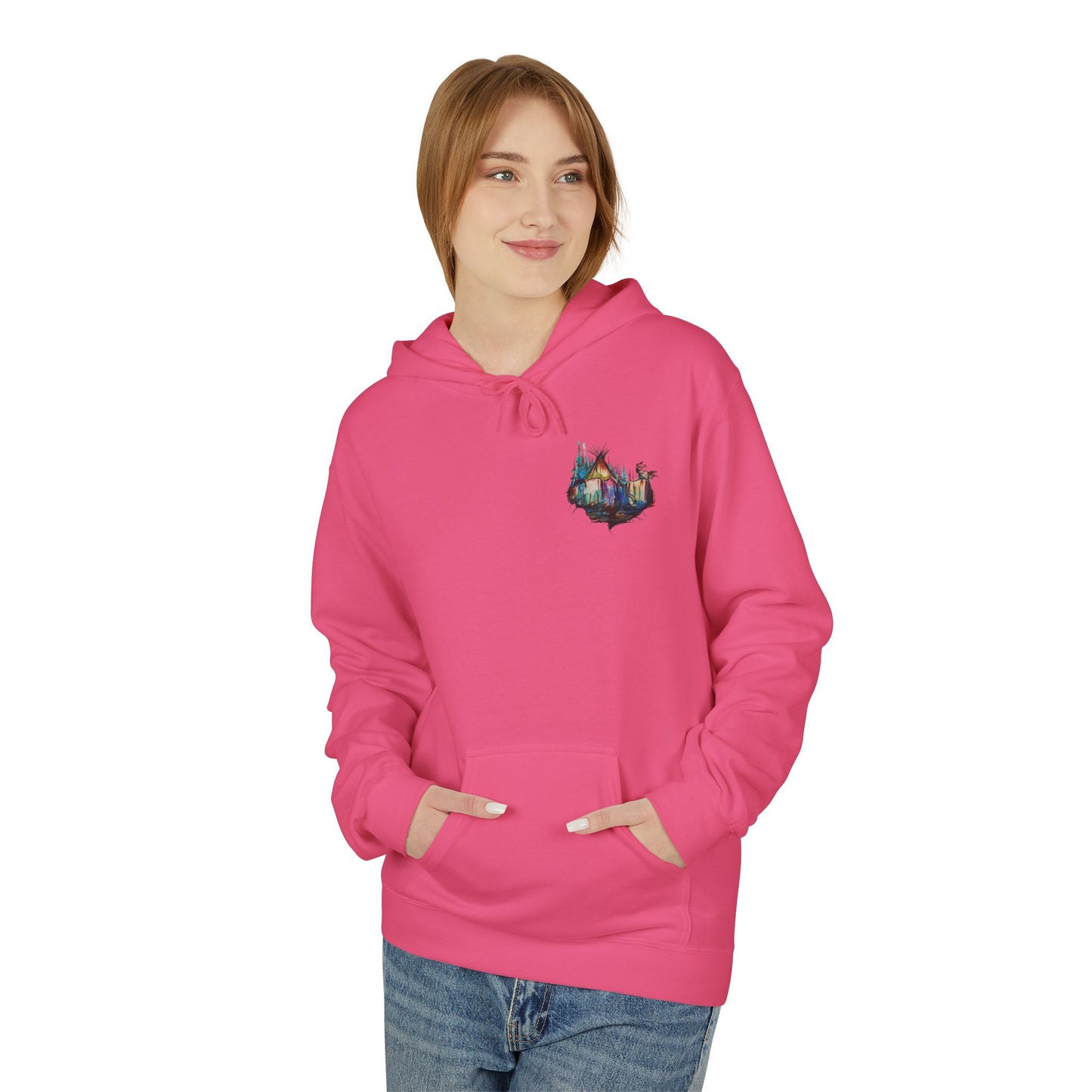 Sound of Silence #1 Native Hooded Sweatshirt, Unisex Fleece Pullover, Cozy Graphic Hoodie, Casual Streetwear, Gift for Art Lovers