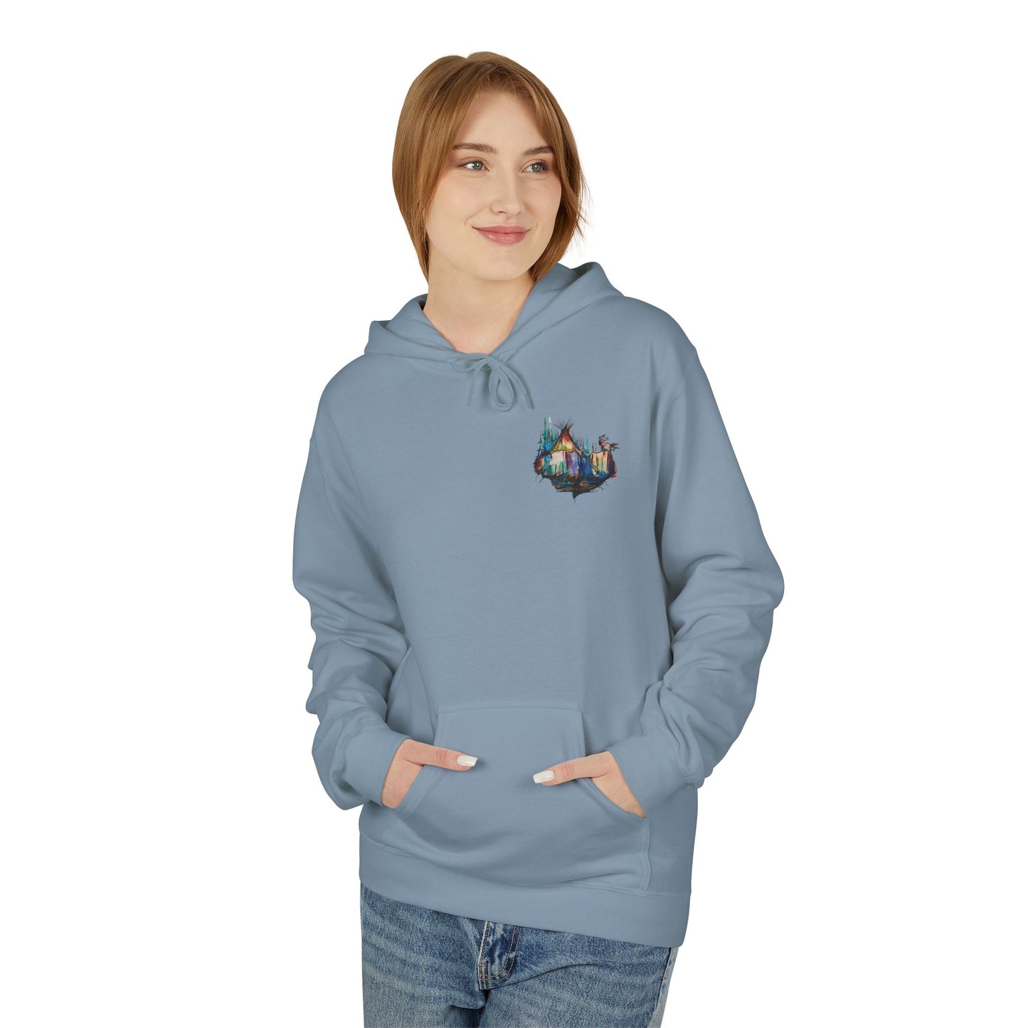 Sound of Silence #1 Native Hooded Sweatshirt, Unisex Fleece Pullover, Cozy Graphic Hoodie, Casual Streetwear, Gift for Art Lovers