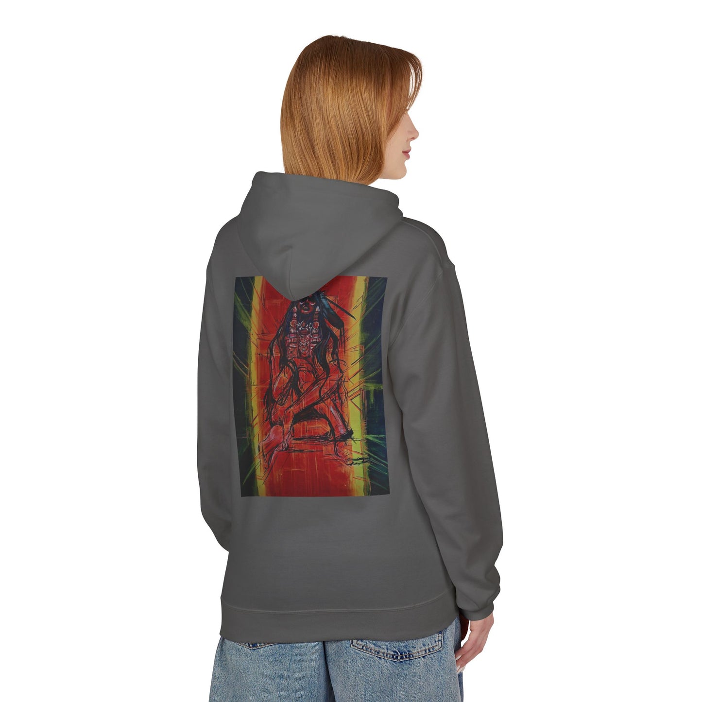 Sound of Silence #2 Native Hooded Sweatshirt, Unisex Fleece Pullover, Cozy Graphic Hoodie, Casual Streetwear, Gift for Art Lovers