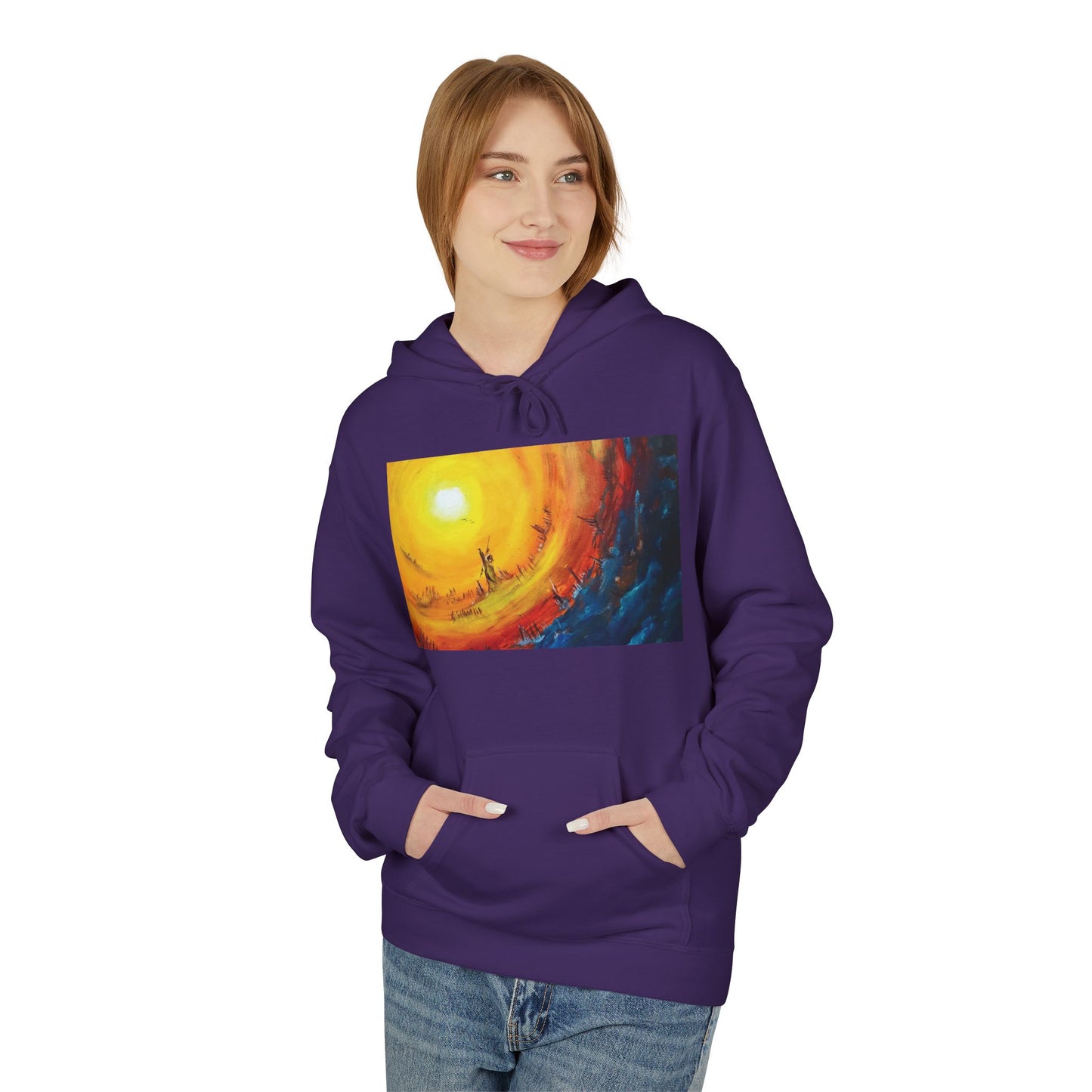 Big Lodge Native Hooded Sweatshirt, Unisex Fleece Pullover, Cozy Graphic Hoodie, Casual Streetwear, Gift for Art Lovers