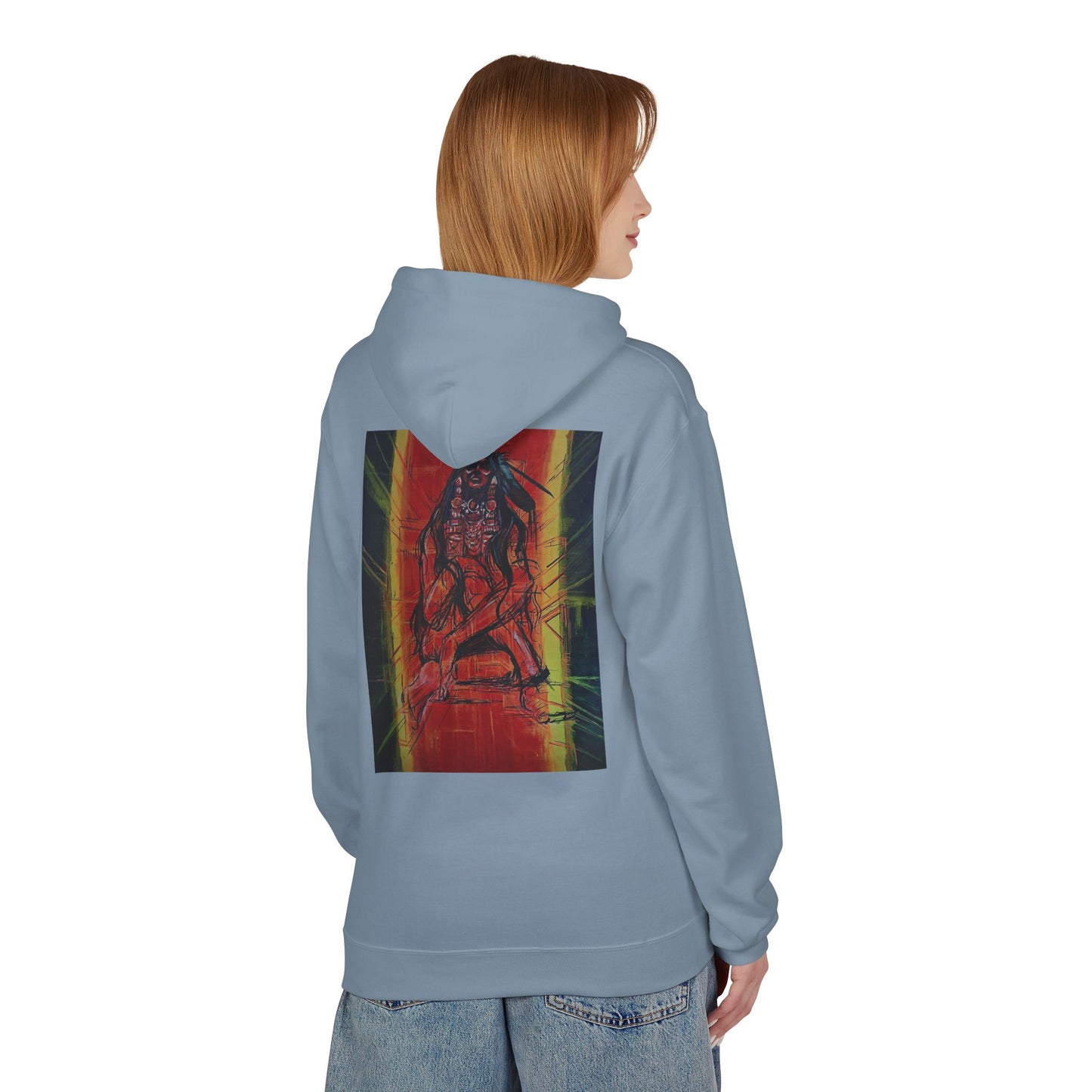 Sound of Silence #2 Native Hooded Sweatshirt, Unisex Fleece Pullover, Cozy Graphic Hoodie, Casual Streetwear, Gift for Art Lovers