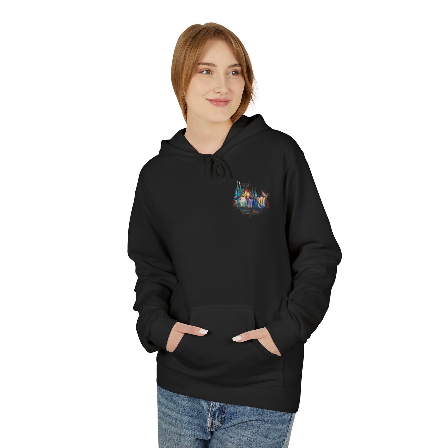 Sound of Silence #1 Native Hooded Sweatshirt, Unisex Fleece Pullover, Cozy Graphic Hoodie, Casual Streetwear, Gift for Art Lovers