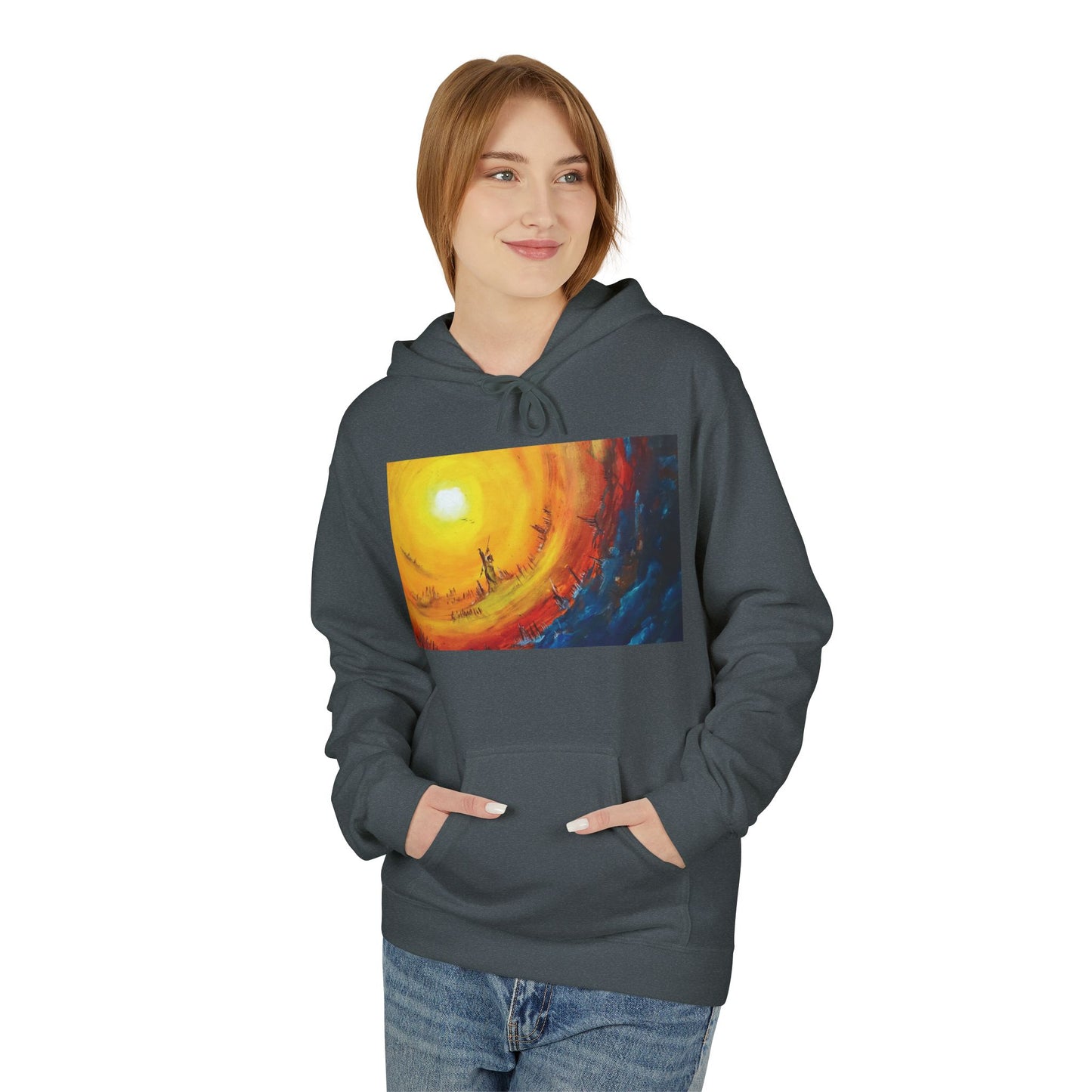 Big Lodge Native Hooded Sweatshirt, Unisex Fleece Pullover, Cozy Graphic Hoodie, Casual Streetwear, Gift for Art Lovers