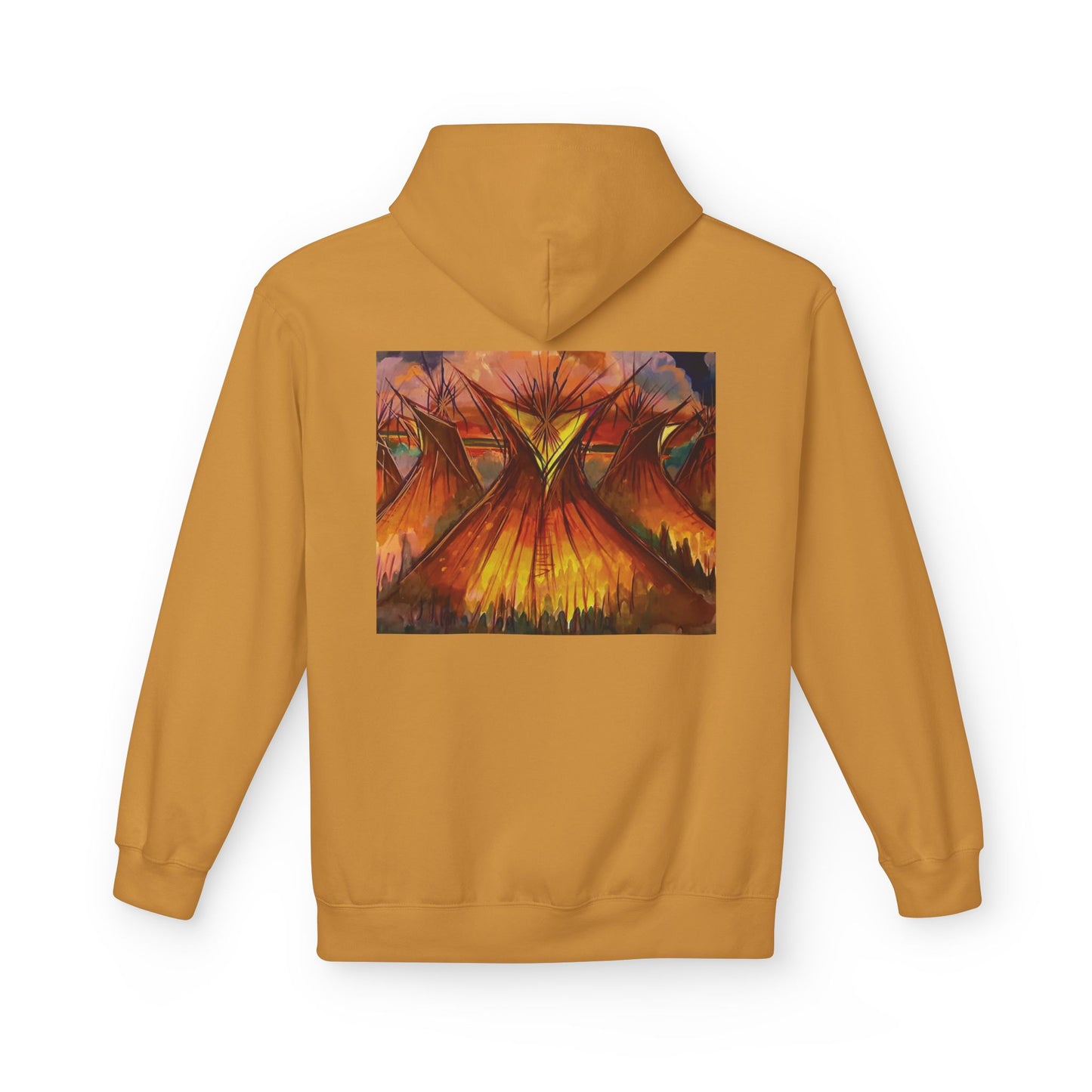 Big Lodge Native Hooded Sweatshirt, Unisex Fleece Pullover, Cozy Graphic Hoodie, Casual Streetwear, Gift for Art Lovers