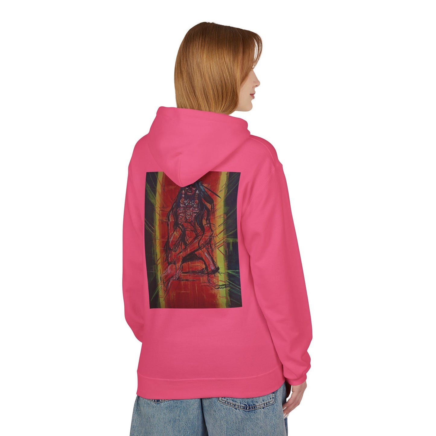 Sound of Silence #2 Native Hooded Sweatshirt, Unisex Fleece Pullover, Cozy Graphic Hoodie, Casual Streetwear, Gift for Art Lovers
