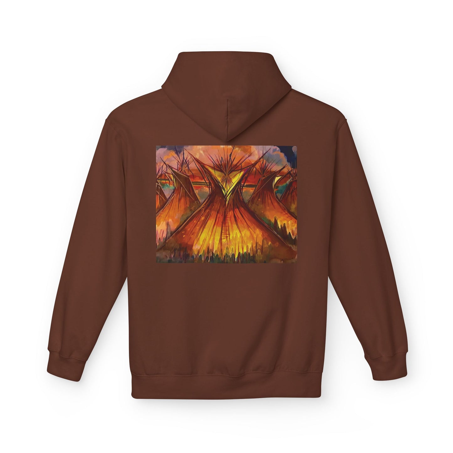 Big Lodge Native Hooded Sweatshirt, Unisex Fleece Pullover, Cozy Graphic Hoodie, Casual Streetwear, Gift for Art Lovers