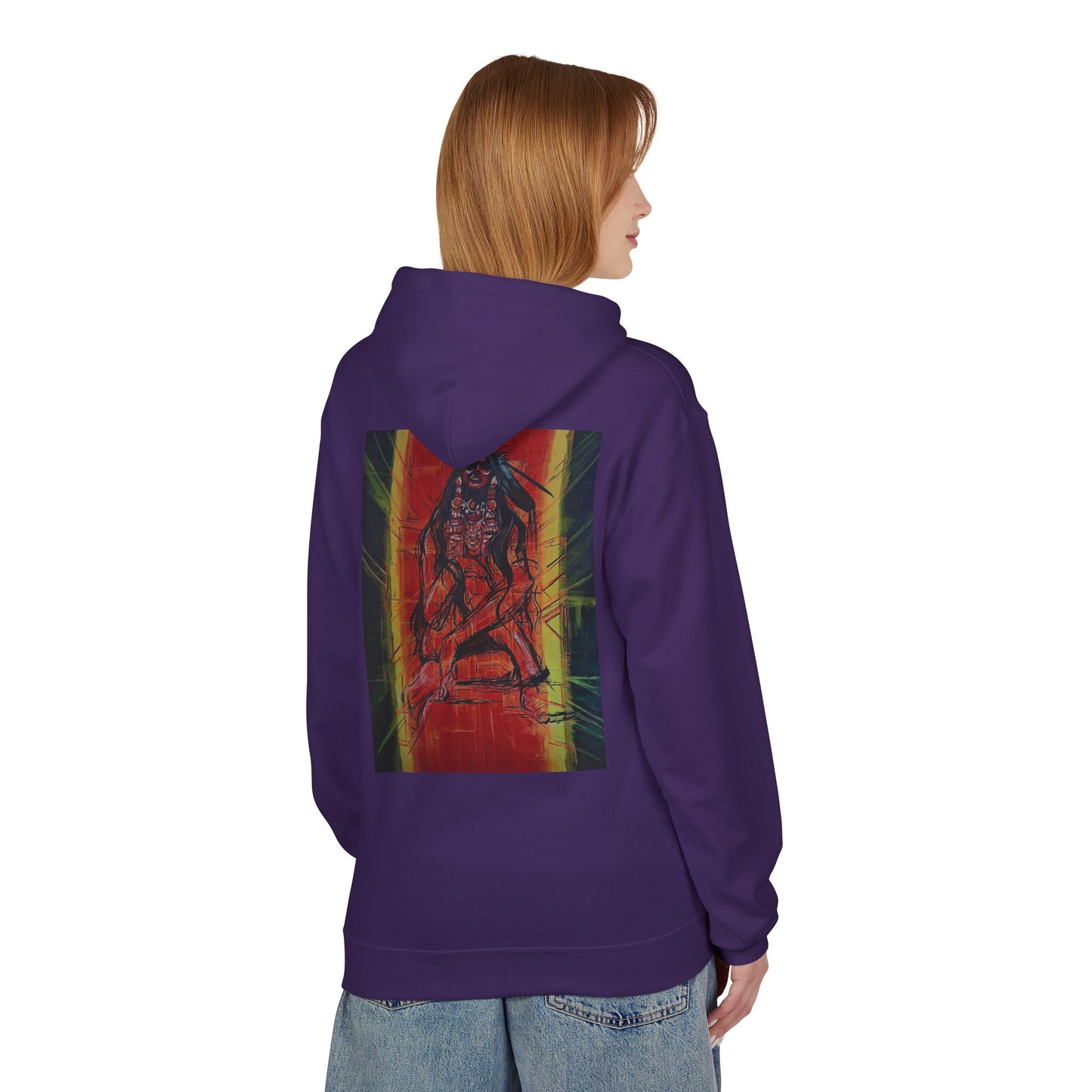 Sound of Silence #2 Native Hooded Sweatshirt, Unisex Fleece Pullover, Cozy Graphic Hoodie, Casual Streetwear, Gift for Art Lovers