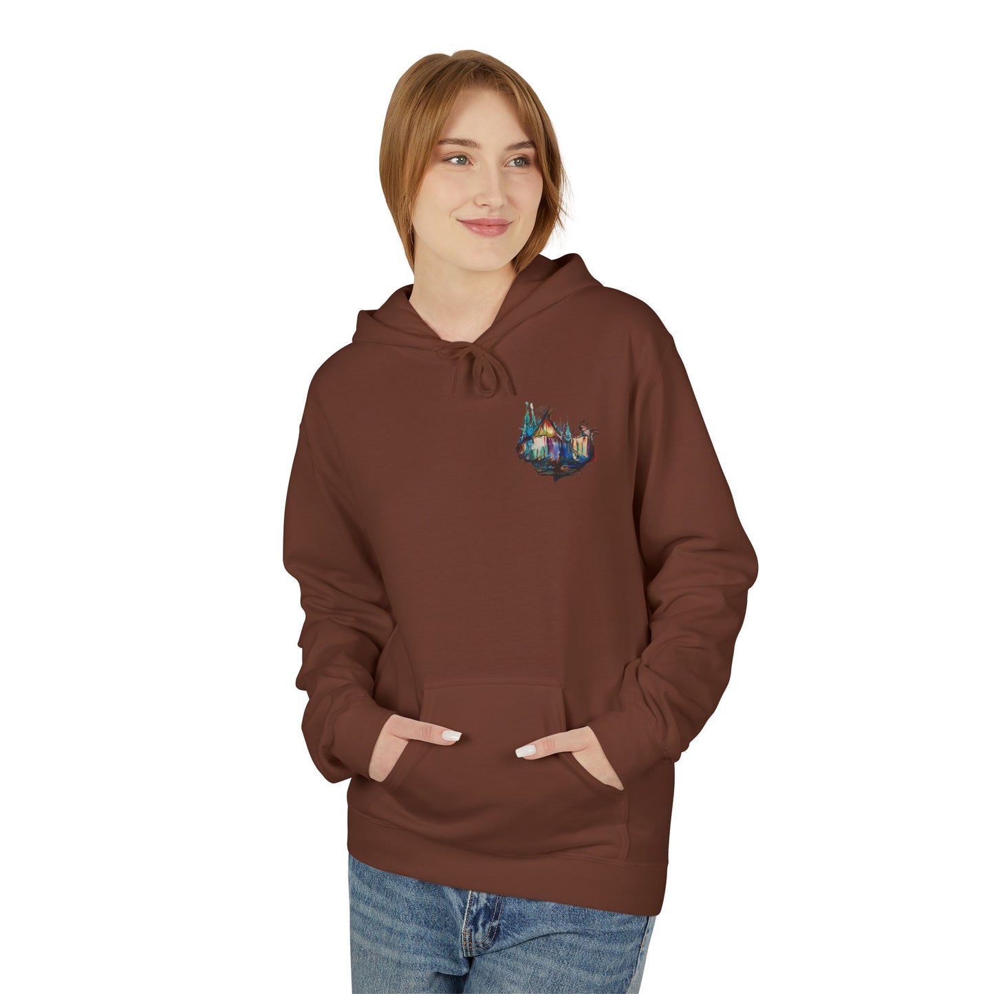 Sound of Silence #1 Native Hooded Sweatshirt, Unisex Fleece Pullover, Cozy Graphic Hoodie, Casual Streetwear, Gift for Art Lovers