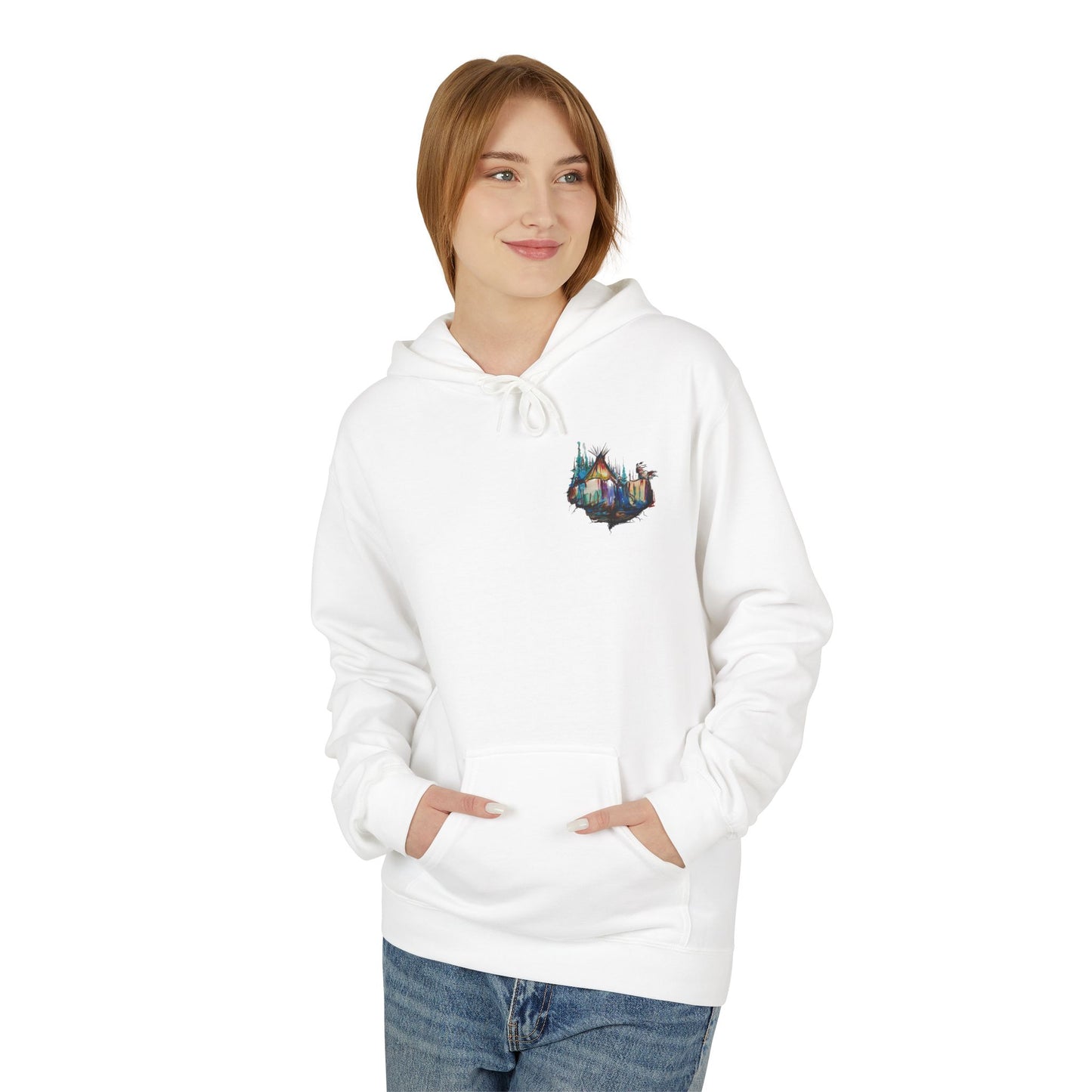Sound of Silence #1 Native Hooded Sweatshirt, Unisex Fleece Pullover, Cozy Graphic Hoodie, Casual Streetwear, Gift for Art Lovers
