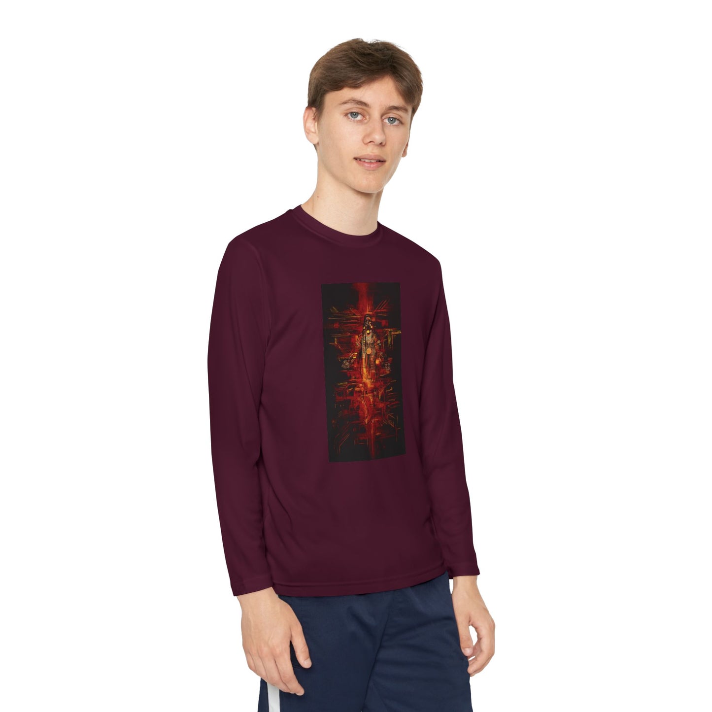 Sound of Silence Long Sleeve Competitor Tee with Colorful Abstract Design, Stylish Tee for Kids, Ideal for Casual Wear, Kids' Fashion, Birthday Gift