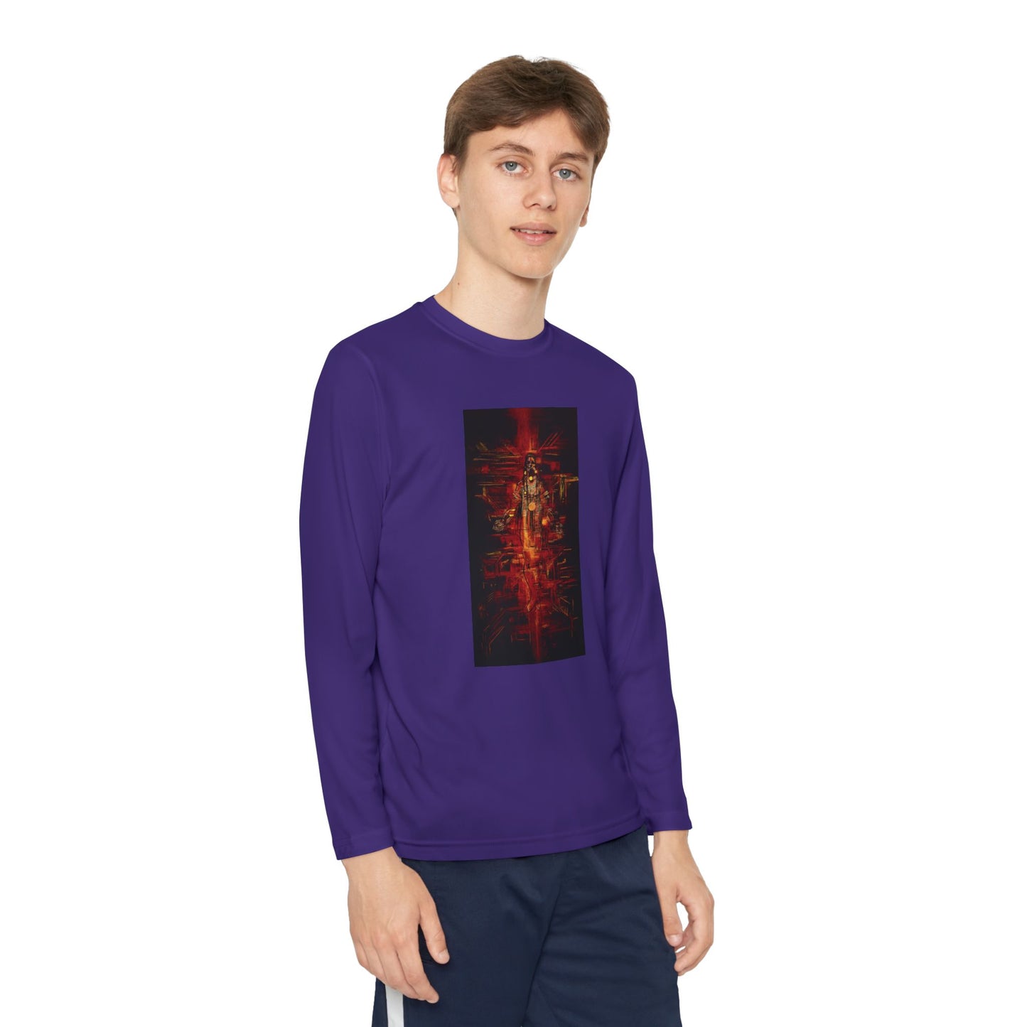 Sound of Silence Long Sleeve Competitor Tee with Colorful Abstract Design, Stylish Tee for Kids, Ideal for Casual Wear, Kids' Fashion, Birthday Gift