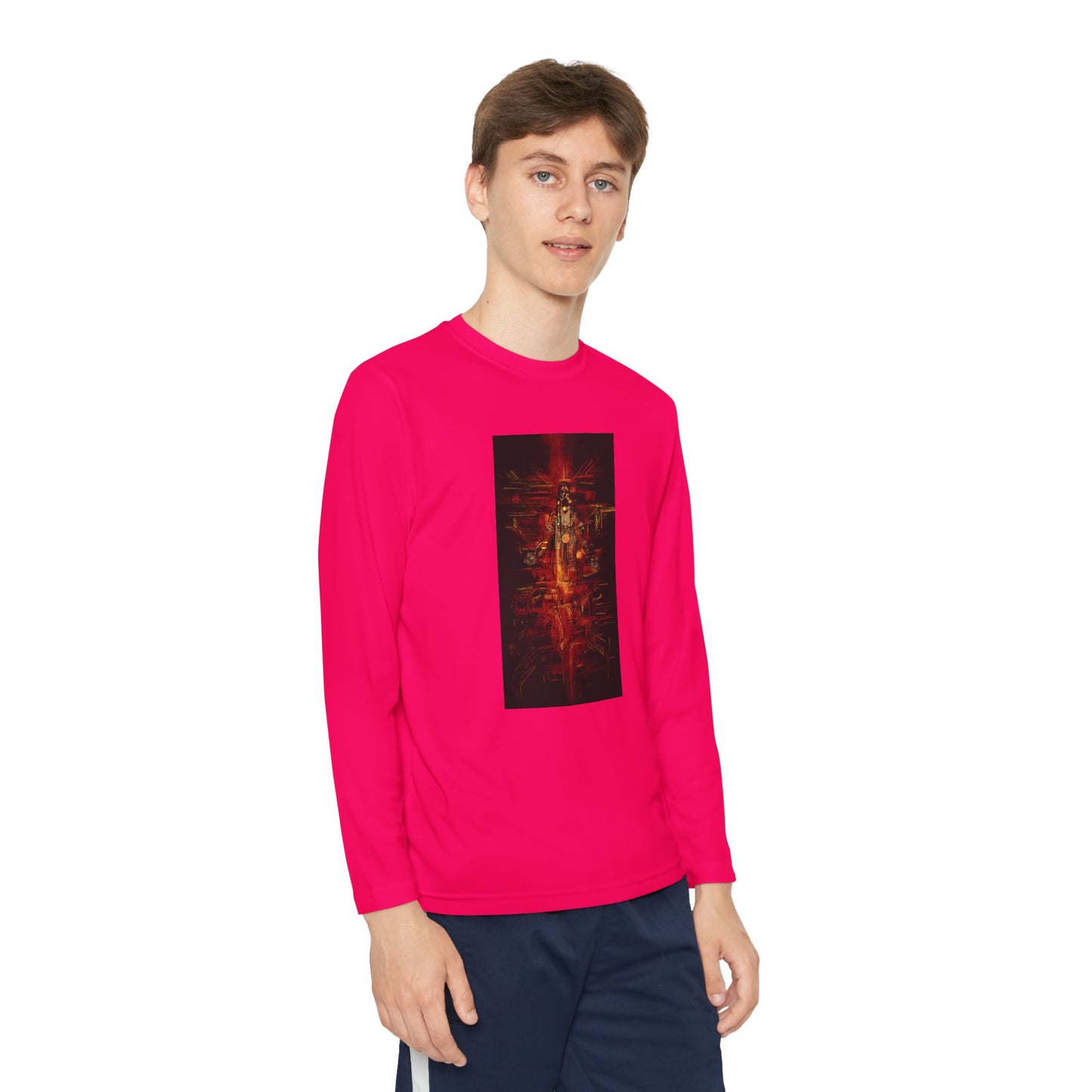 Sound of Silence Long Sleeve Competitor Tee with Colorful Abstract Design, Stylish Tee for Kids, Ideal for Casual Wear, Kids' Fashion, Birthday Gift
