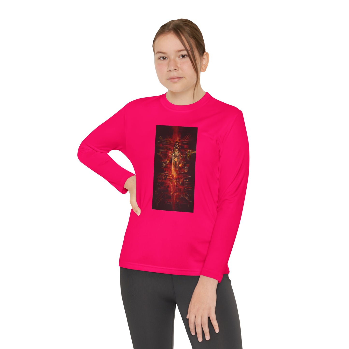 Sound of Silence Long Sleeve Competitor Tee with Colorful Abstract Design, Stylish Tee for Kids, Ideal for Casual Wear, Kids' Fashion, Birthday Gift