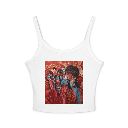 3 Sisters Women's Spaghetti Strap Tank Top - Summer Style, Beachwear, Casual Wear, Festival Outfit, Unique Gift