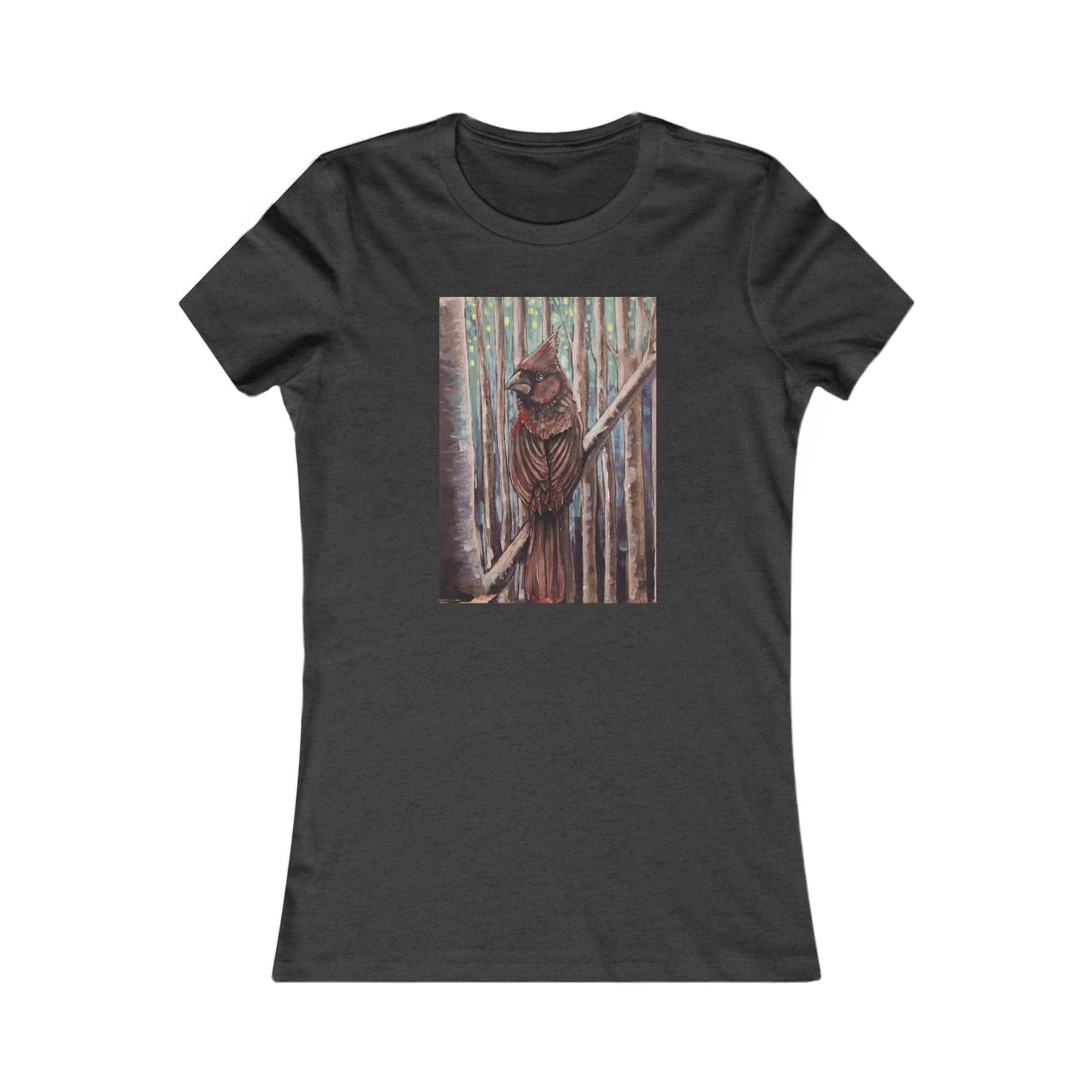 Cardinal Women's Tee, Casual Nature Shirt, Bird Lover Gift, Eco-Friendly Fashion, Unique Animal Design T-Shirt