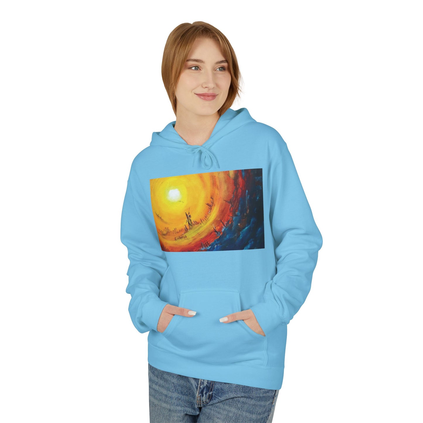 Big Lodge Native Hooded Sweatshirt, Unisex Fleece Pullover, Cozy Graphic Hoodie, Casual Streetwear, Gift for Art Lovers
