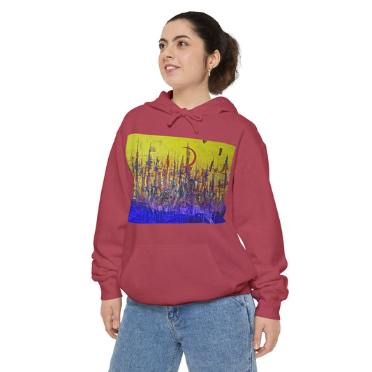 My Favorite Memory Garment-Dyed Hoodie, Vibrant Hoodie for Creative Souls, Cozy Apparel, Gift for Art Lovers, Casual Streetwear