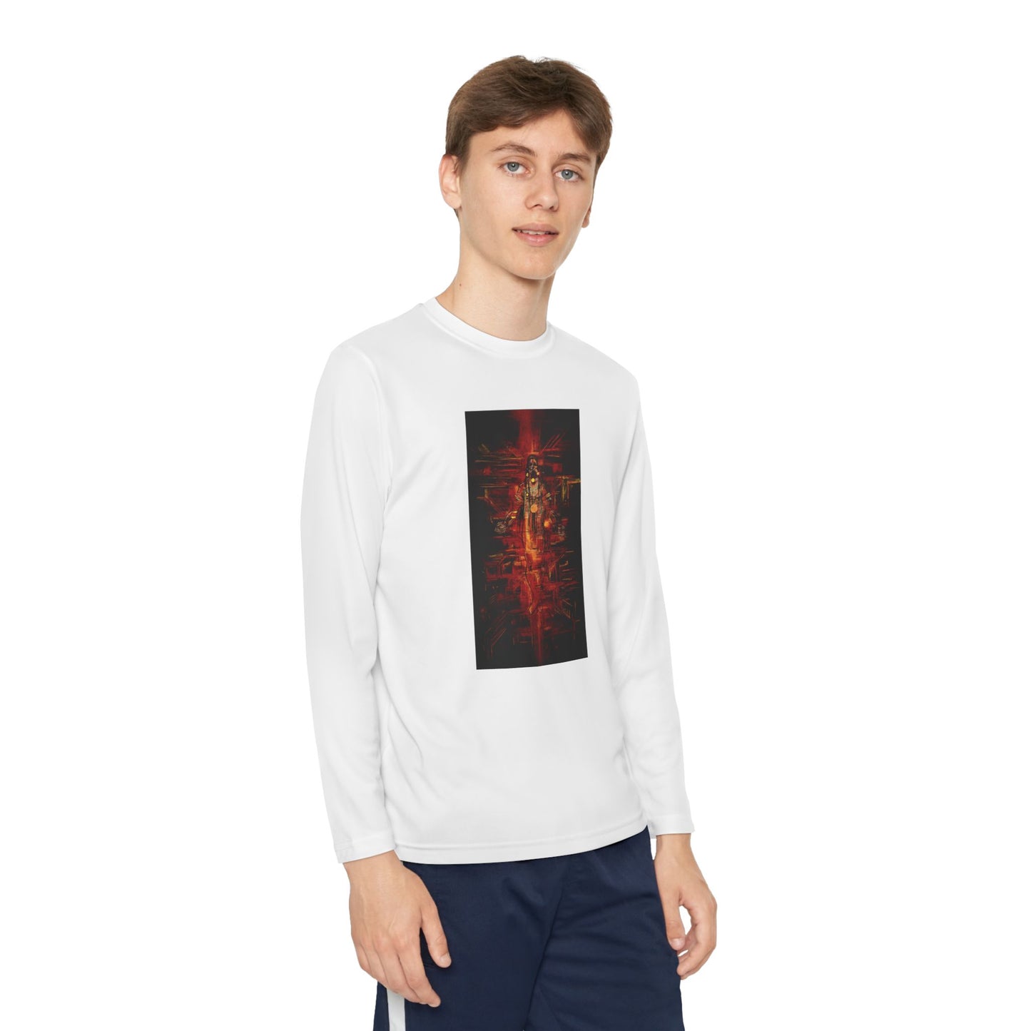 Sound of Silence Long Sleeve Competitor Tee with Colorful Abstract Design, Stylish Tee for Kids, Ideal for Casual Wear, Kids' Fashion, Birthday Gift