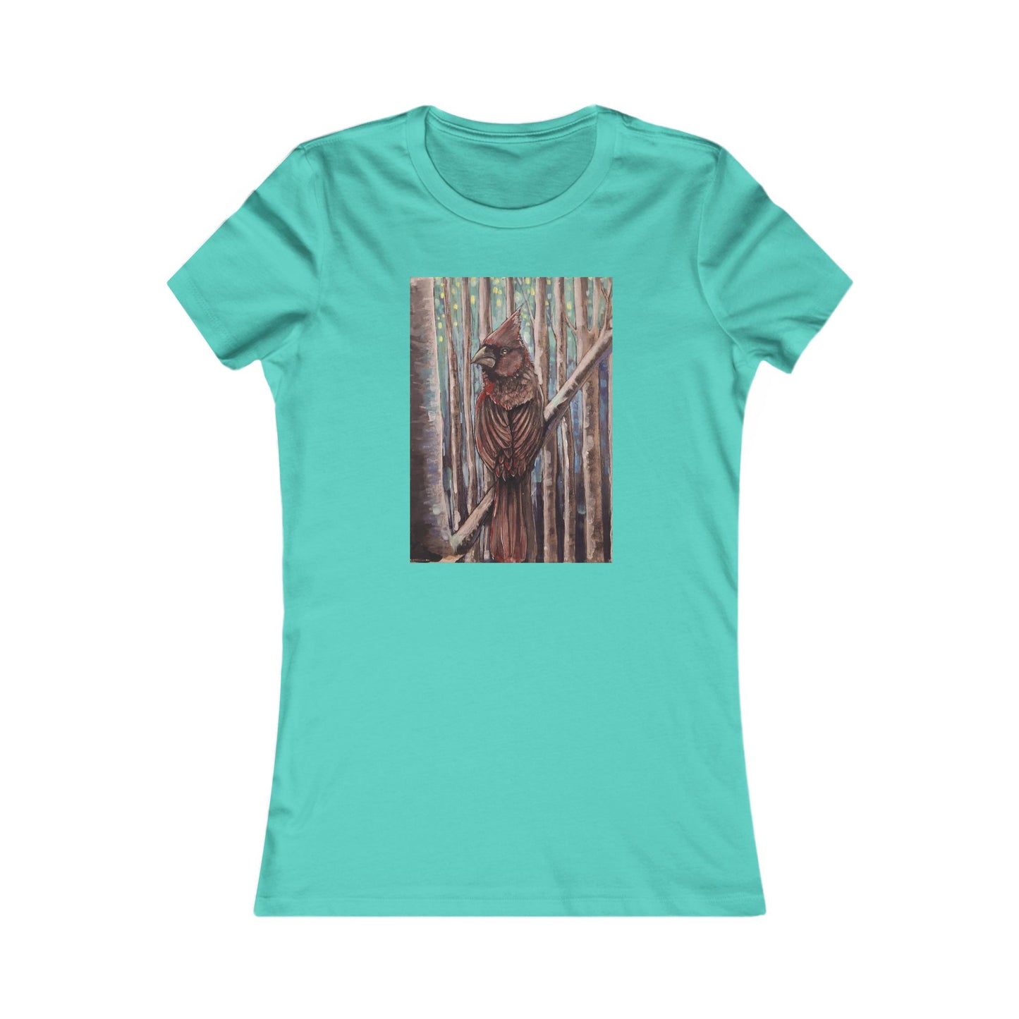 Cardinal Women's Tee, Casual Nature Shirt, Bird Lover Gift, Eco-Friendly Fashion, Unique Animal Design T-Shirt