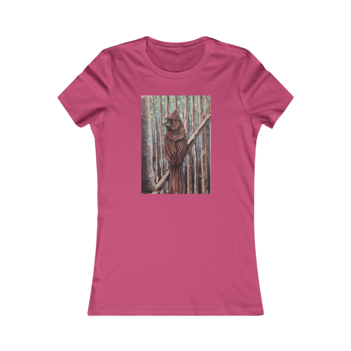 Cardinal Women's Tee, Casual Nature Shirt, Bird Lover Gift, Eco-Friendly Fashion, Unique Animal Design T-Shirt