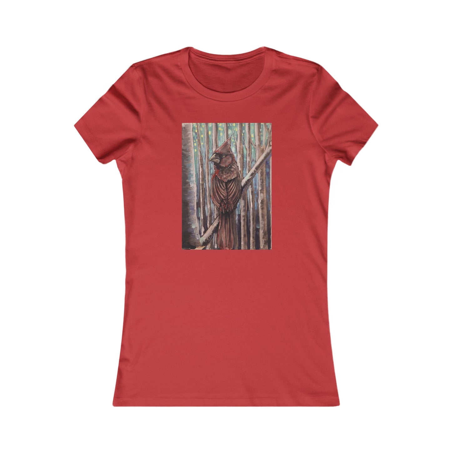Cardinal Women's Tee, Casual Nature Shirt, Bird Lover Gift, Eco-Friendly Fashion, Unique Animal Design T-Shirt