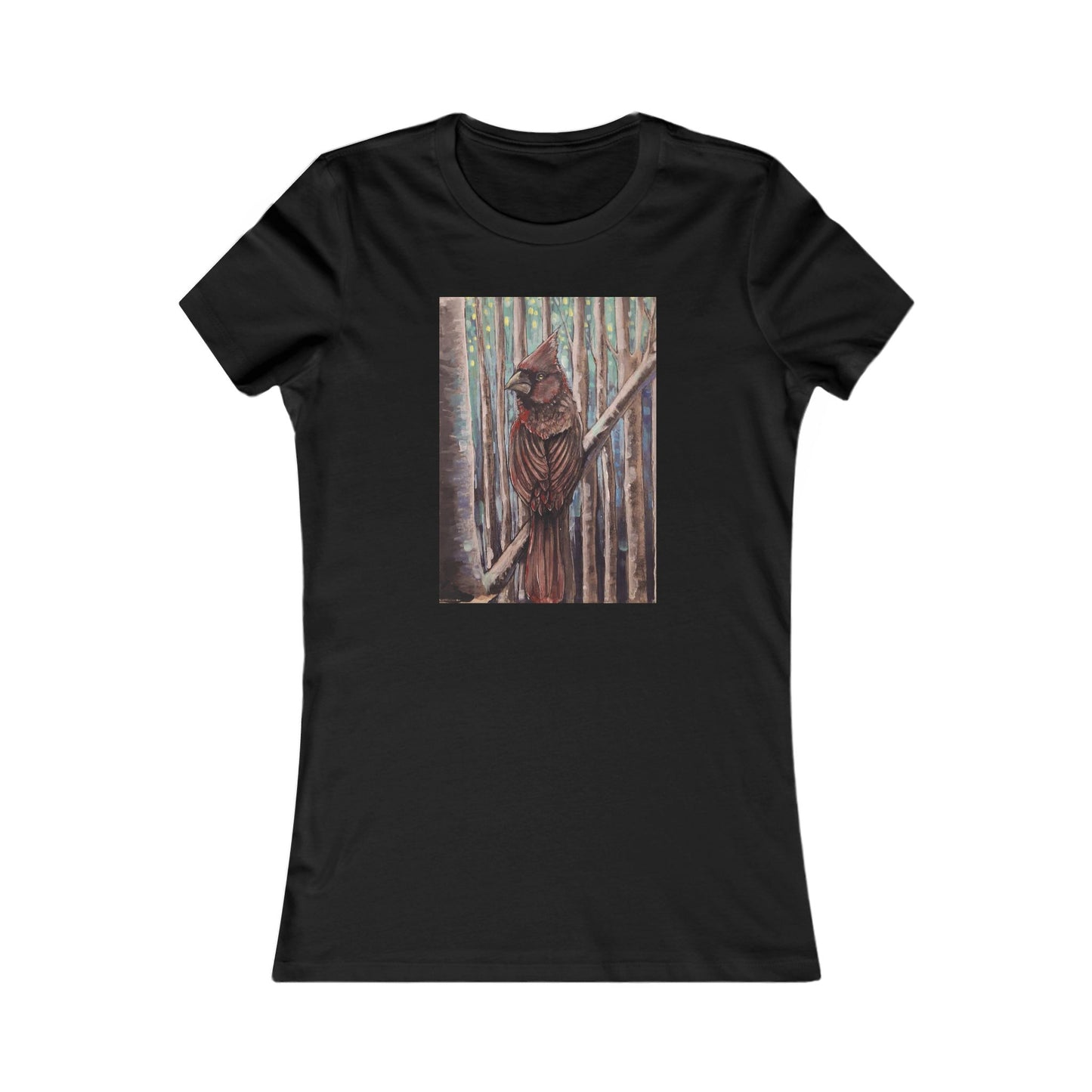 Cardinal Women's Tee, Casual Nature Shirt, Bird Lover Gift, Eco-Friendly Fashion, Unique Animal Design T-Shirt