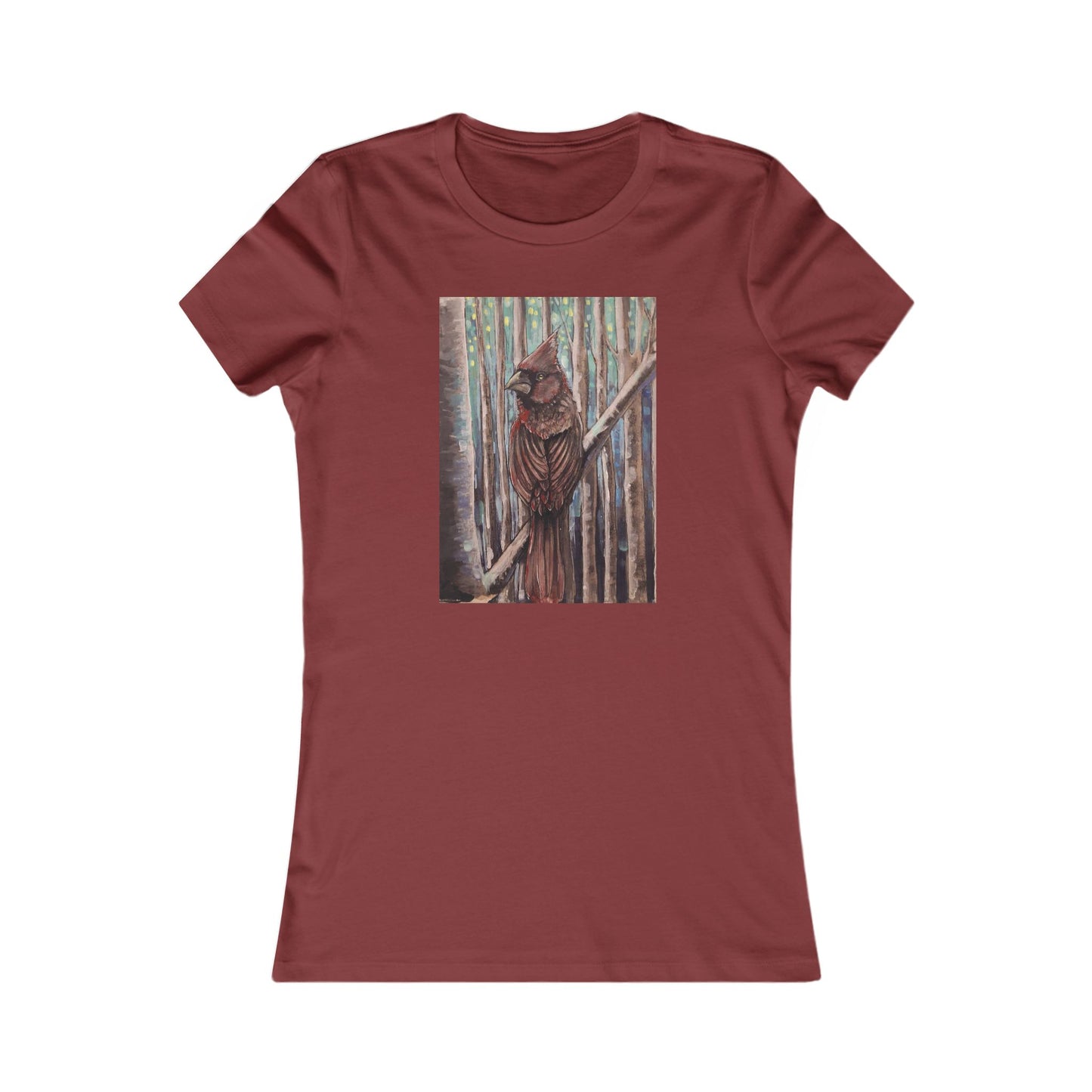 Cardinal Women's Tee, Casual Nature Shirt, Bird Lover Gift, Eco-Friendly Fashion, Unique Animal Design T-Shirt