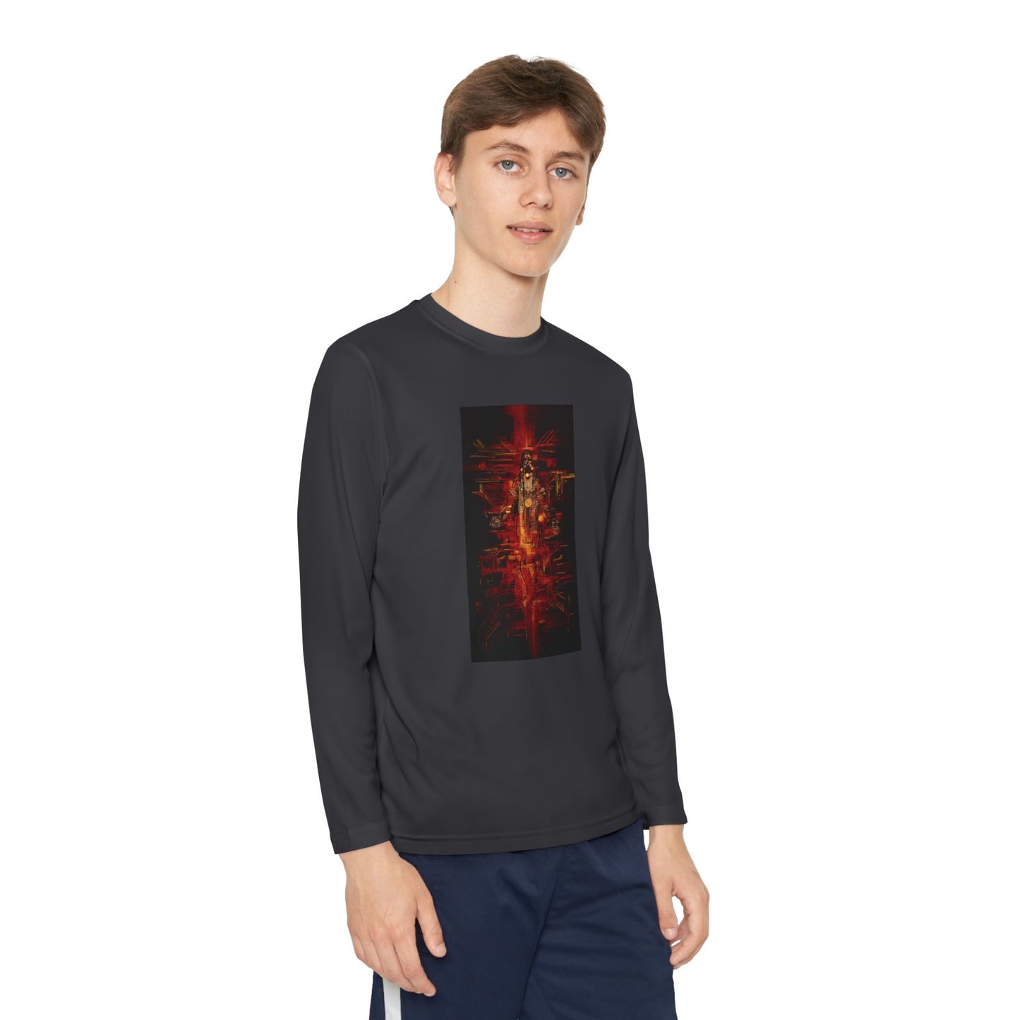 Sound of Silence Long Sleeve Competitor Tee with Colorful Abstract Design, Stylish Tee for Kids, Ideal for Casual Wear, Kids' Fashion, Birthday Gift