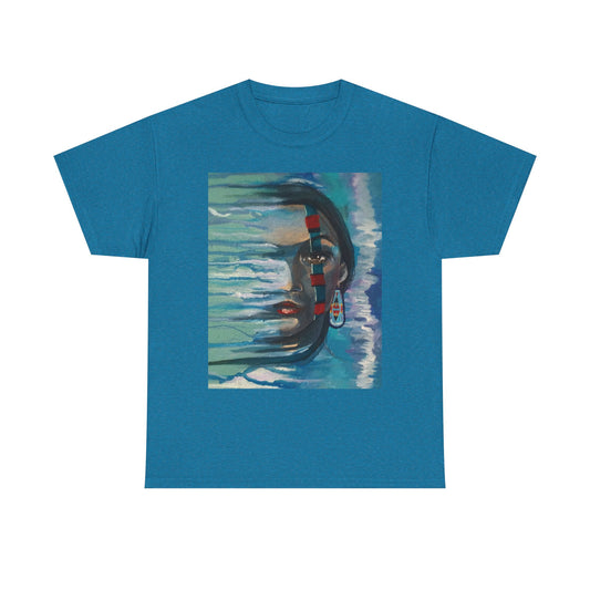 Whispers In The Wind Heavy Cotton Tee | Abstract Design, Comfortable Streetwear, Perfect for Art Lovers, Gifts, Everyday Wear