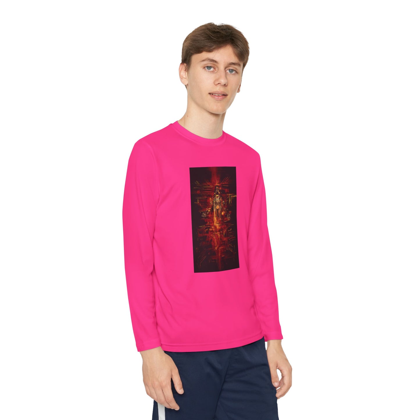 Sound of Silence Long Sleeve Competitor Tee with Colorful Abstract Design, Stylish Tee for Kids, Ideal for Casual Wear, Kids' Fashion, Birthday Gift