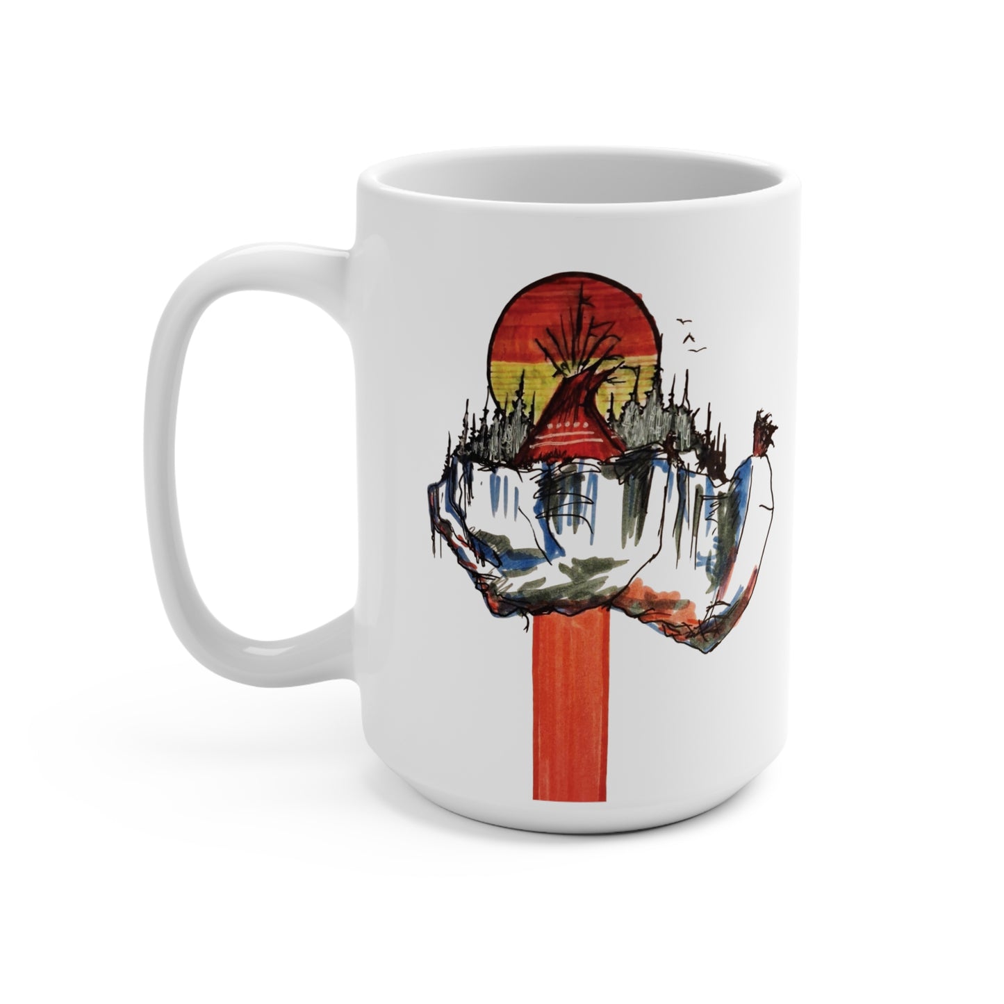 Wish You Were Here  15oz Mug for Coffee Lovers, Unique Gift for Home, Creative Kitchen Decor, Ideal for Birthdays, Artist-Inspired Design, [...]