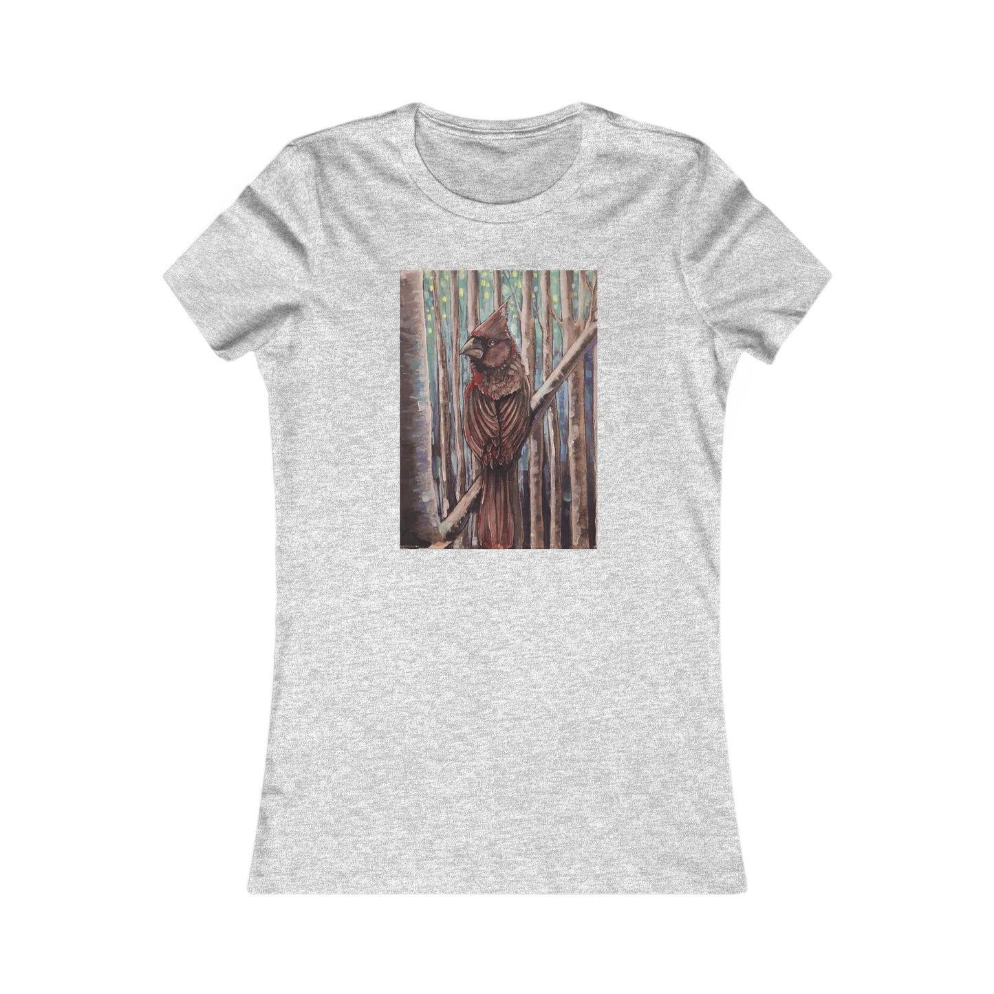 Cardinal Women's Tee, Casual Nature Shirt, Bird Lover Gift, Eco-Friendly Fashion, Unique Animal Design T-Shirt