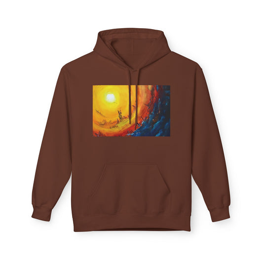 Big Lodge Native Hooded Sweatshirt, Unisex Fleece Pullover, Cozy Graphic Hoodie, Casual Streetwear, Gift for Art Lovers