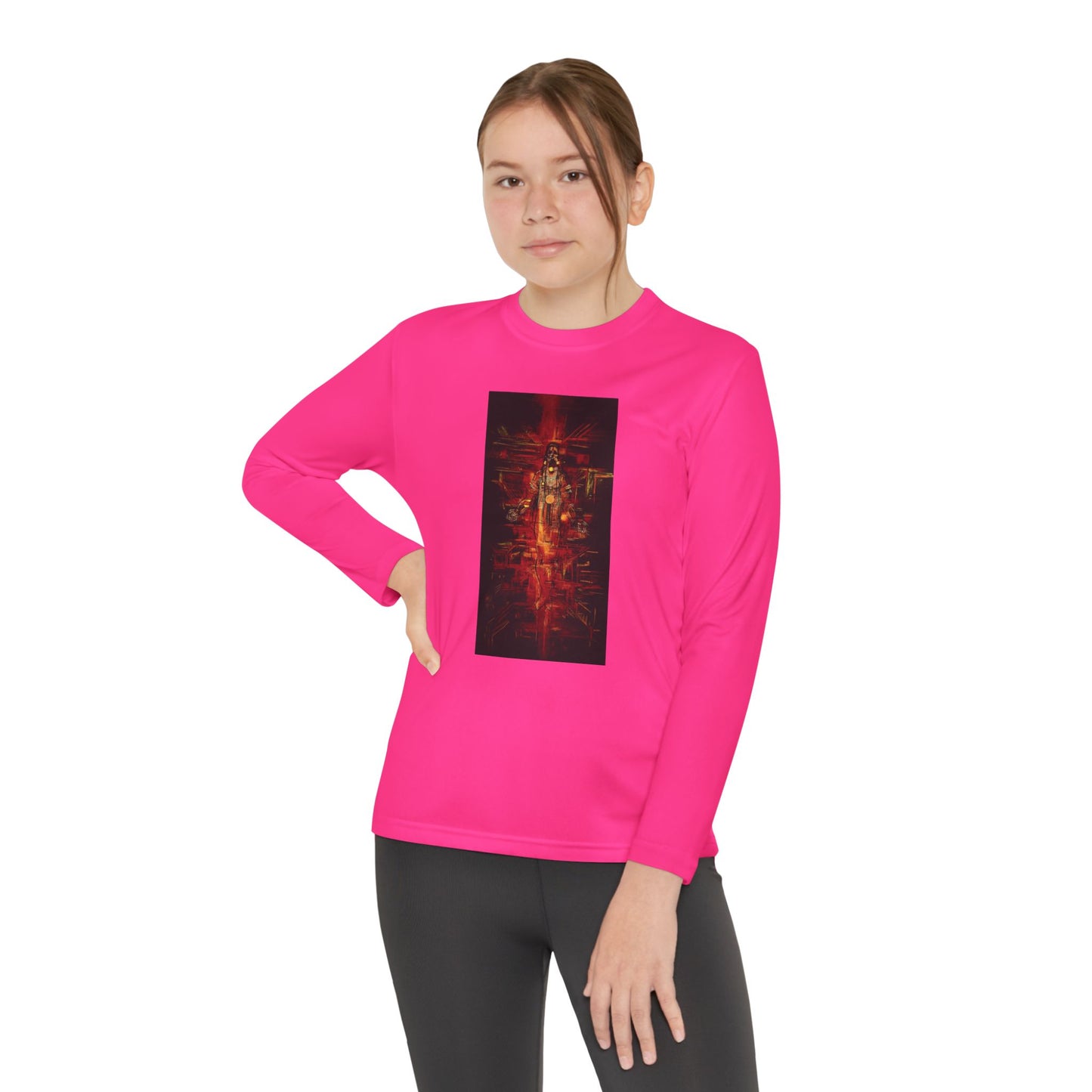 Sound of Silence Long Sleeve Competitor Tee with Colorful Abstract Design, Stylish Tee for Kids, Ideal for Casual Wear, Kids' Fashion, Birthday Gift