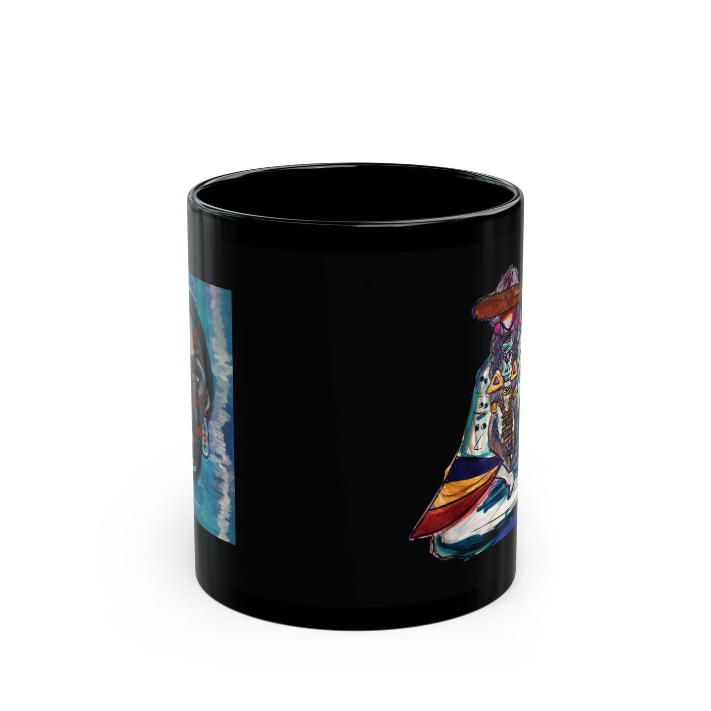 Whispers In The Wind Black Mug for Coffee Lovers, Unique Gift for Cat Enthusiasts, Decorative Homeware, Cat Lover's Coffee Cup, Fun Office Mug